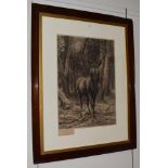 A Gilbert after Rosa Bonheur (1822-1899) French ''On the alert'' signed, engraving