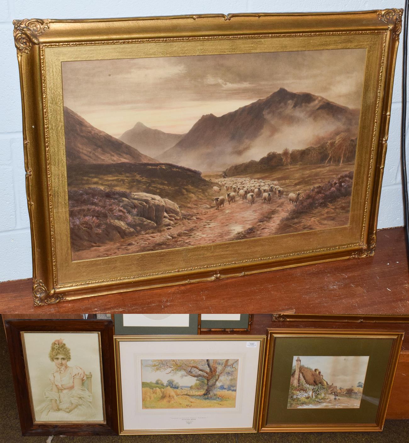 Richard Wain ''Cornfield at Mart Wood, Deganwy, North Wales'' signed, watercolour, together with a