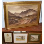 Richard Wain ''Cornfield at Mart Wood, Deganwy, North Wales'' signed, watercolour, together with a