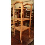 A late 19th century satinwood rectangular three-tier etagere, 96cm high