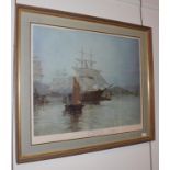 After Montague Dawson (1890-1973) 'The Pagoda Anchorage', pencil, signed by artist, colour print,