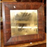 A Victorian easel back rosewood framed mirror, 54cm by 58cm