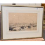 William Lionel Wyllie, ''Thames Bridge, St Pauls beyond'' signed in pencil, etching