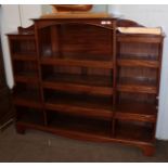 A George V mahogany break-front open bookcase