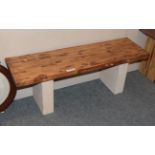 A pine topped bench