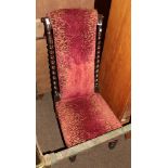 A Victorian rosewood prayer chair