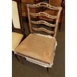 A George III ladder back dining chair and a rocking chair