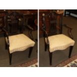 A pair of 19th century mahogany armchairs