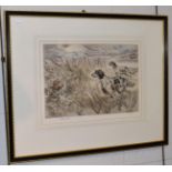 Henry Wilkinson, ''Going to ?'', signed and numbered 32/100, etching, together with another