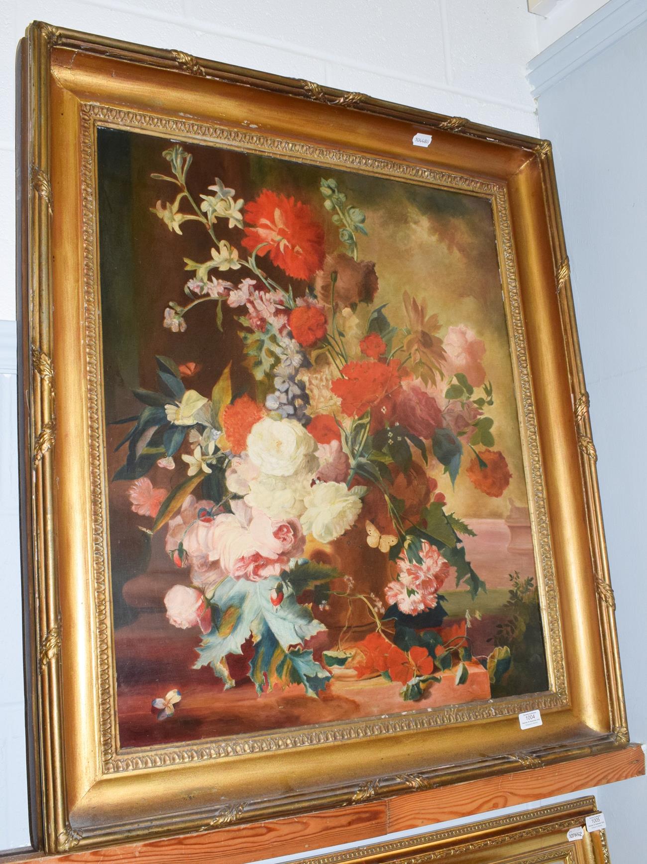 British School (19th century) Still life of summer flowers, oil on canvas, 75cm by 62cm