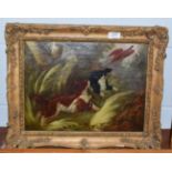 Follower of George Armfield, Two spaniels putting up a pheasant, bears signature, oil on canvas,