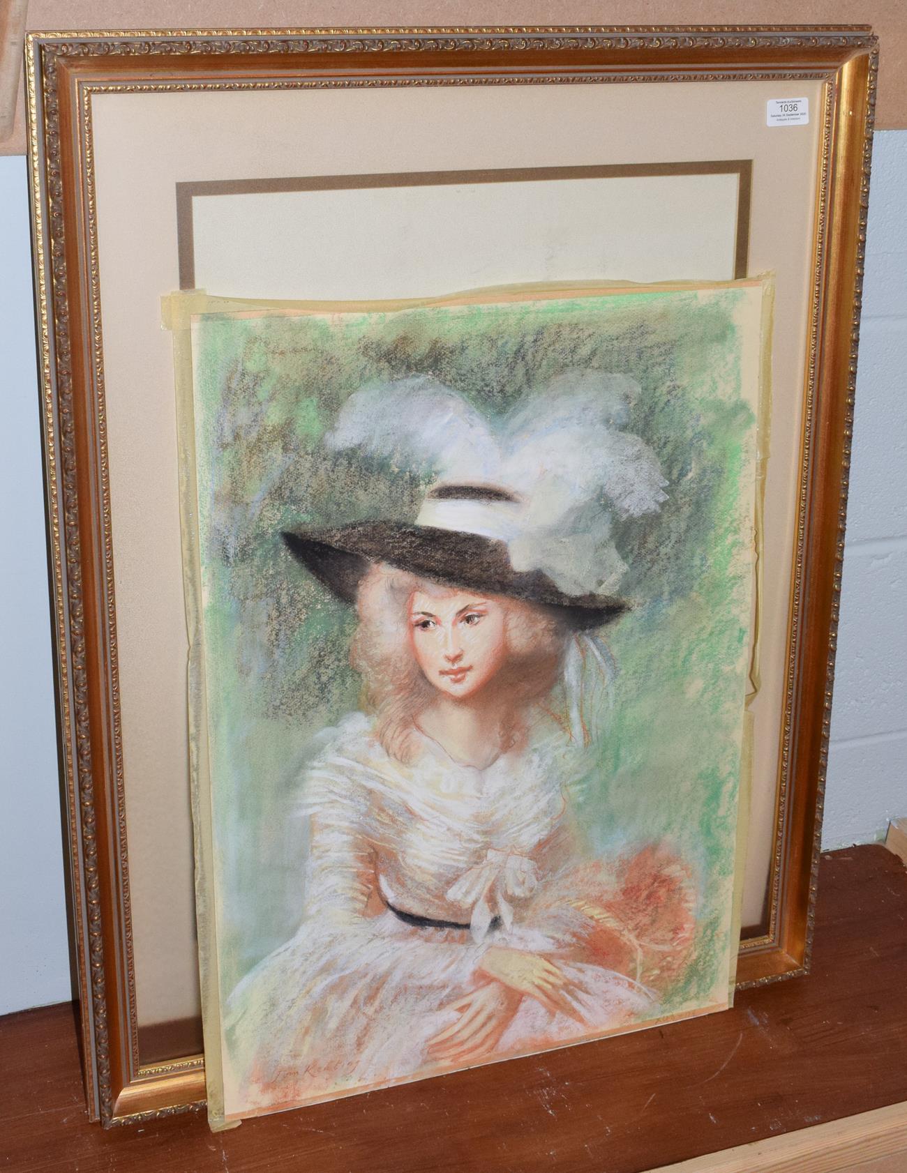 Tom Keating (1917-1984) Lady in the style of Gainsborough, signed, pastel, 66cm by 47cm (loose in