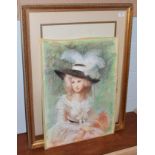 Tom Keating (1917-1984) Lady in the style of Gainsborough, signed, pastel, 66cm by 47cm (loose in