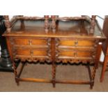 A 1920's/30's four-drawer side table