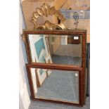 A gilt framed wall mirror and two modern mirrors (3)