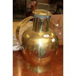 A Jersey style brass milk jug