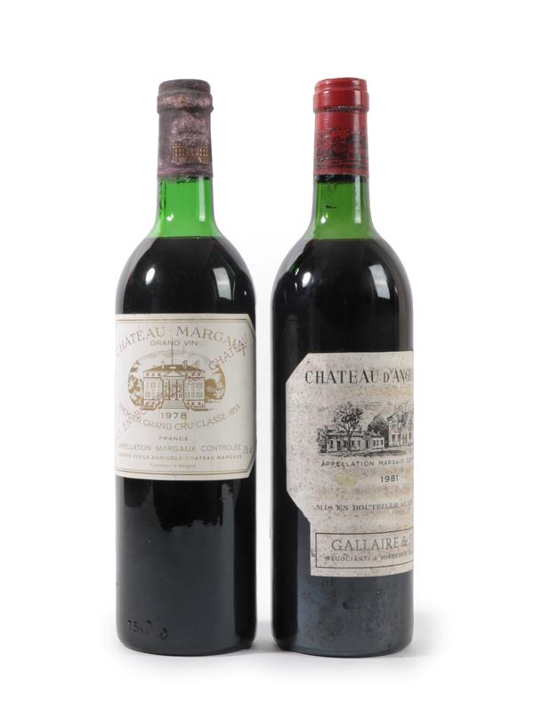 Château Margaux 1978 (one bottle), Château D'Angludet, Margaux 1981 (one bottle) (2)