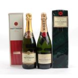 Taittinger Brut Réserve Champagne (one bottle), Möet & Chandon Brut Imperial Champagne (two bottles)