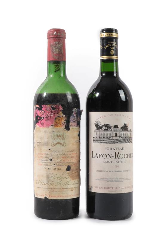 Château Mouton Rothschild 1970 Pauillac (one bottle), Château Lafon-Rochet 1990 Saint-Estéphe (one