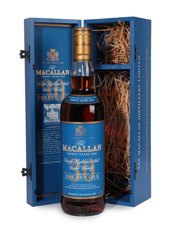 The Macallan 30 Years Old Single Highland Malt Scotch Whisky, 43% vol 700ml, in blue painted