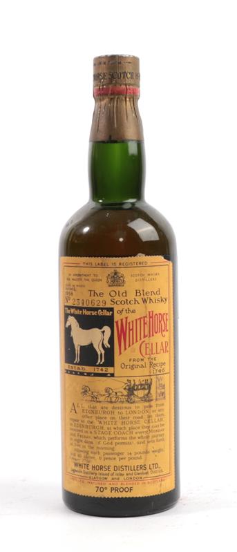 The Old Blend Scotch Whisky Of The White Horse Cellar, bottled in 1958, no. 2340629, by White