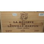 La Réserve De Léoville Barton 2001 Saint-Julien (twelve bottles)
