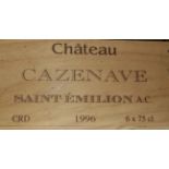 Château Cazenave 1996 Saint-Émilion (twelve bottles)