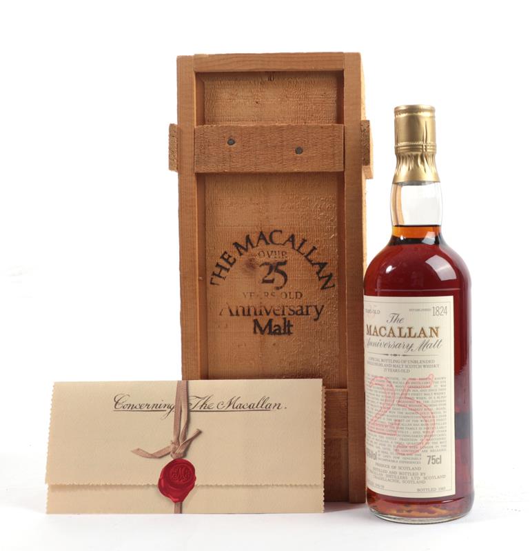 Macallan 25 Year Old Anniversary Malt, A Special Bottling Of Unblended Single Highland Malt Scotch