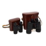 Carl Zeiss Jena Binoculars (i) Carl Zeiss Jena Dekarem 10x50 (ii) Notarem 8x32B both in leather