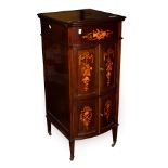 A Large And Fine Inlaid Gramophone Cabinet, polished mahogany finish to the tall and slender