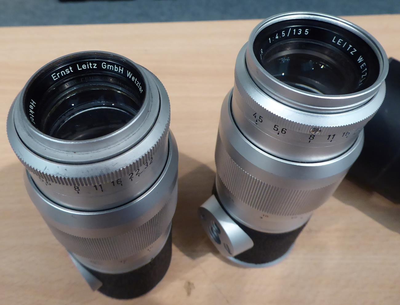 Various Lenses Leitz Wetzlar Telyt f4 200mm, Leitz Hektor f4.5 135mm, Leitz Elmar f4 90mm, Leitz - Image 10 of 11