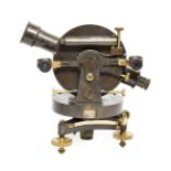 Elliott Bros (London) Theodolite lacquered in gun metal grey with twin spirit levels and accessories