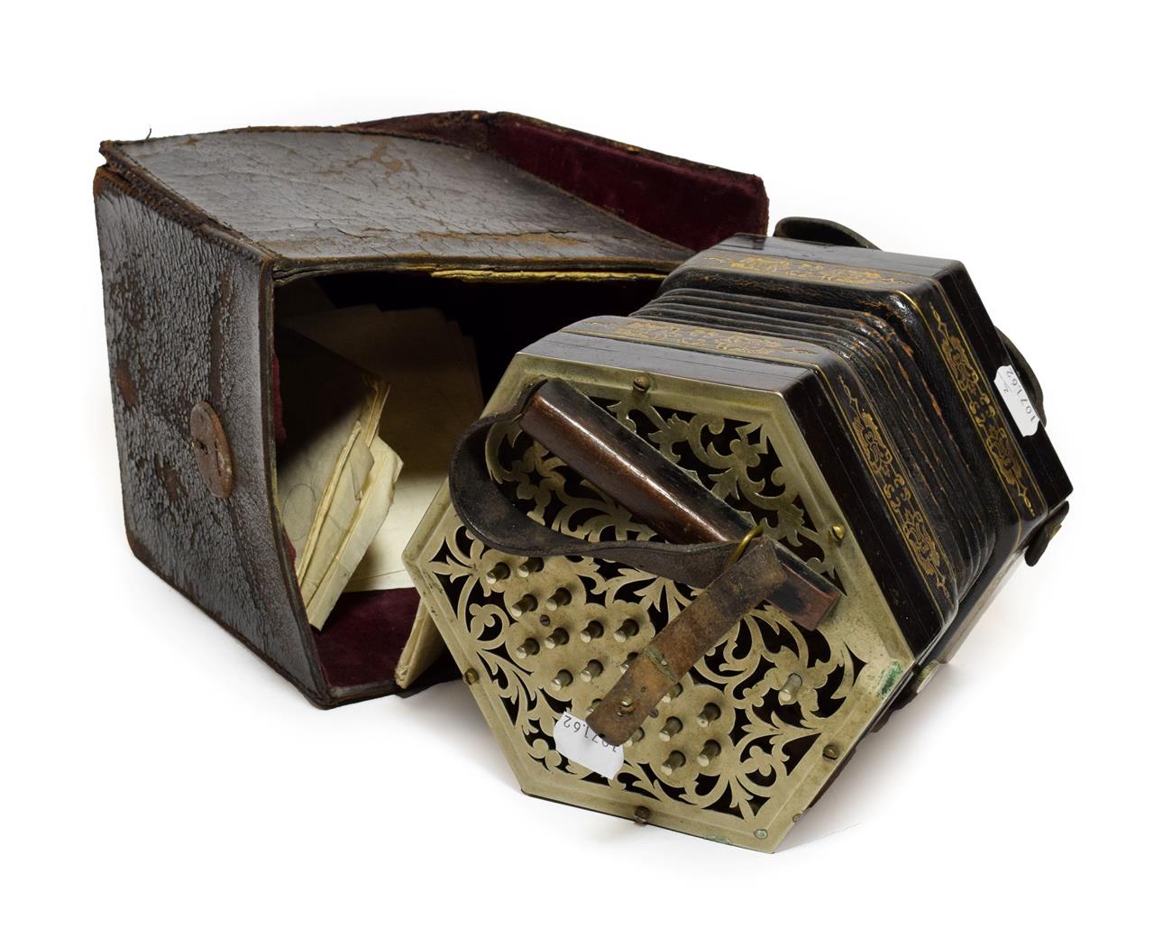 Jefferies Concertina Anglo Duet system, 6'' hexagonal endplates in bare metal finish one stamped '