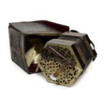 Jefferies Concertina Anglo Duet system, 6'' hexagonal endplates in bare metal finish one stamped '