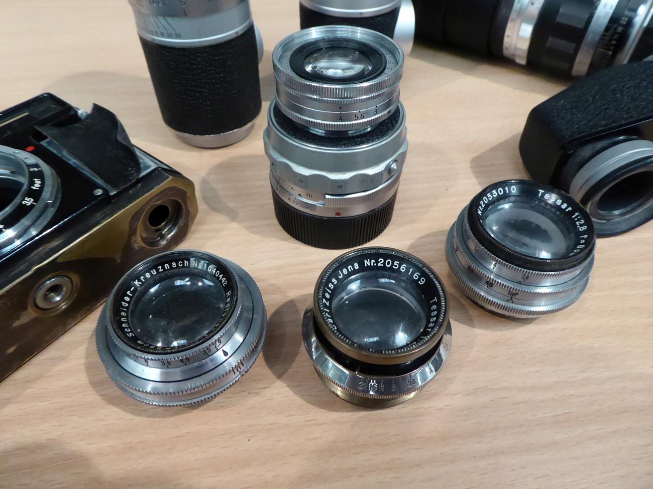 Various Lenses Leitz Wetzlar Telyt f4 200mm, Leitz Hektor f4.5 135mm, Leitz Elmar f4 90mm, Leitz - Image 7 of 11