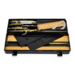 Drawing Instrument Set with two layers in steel case, three pens one marked Army & Navy O.S.L.,