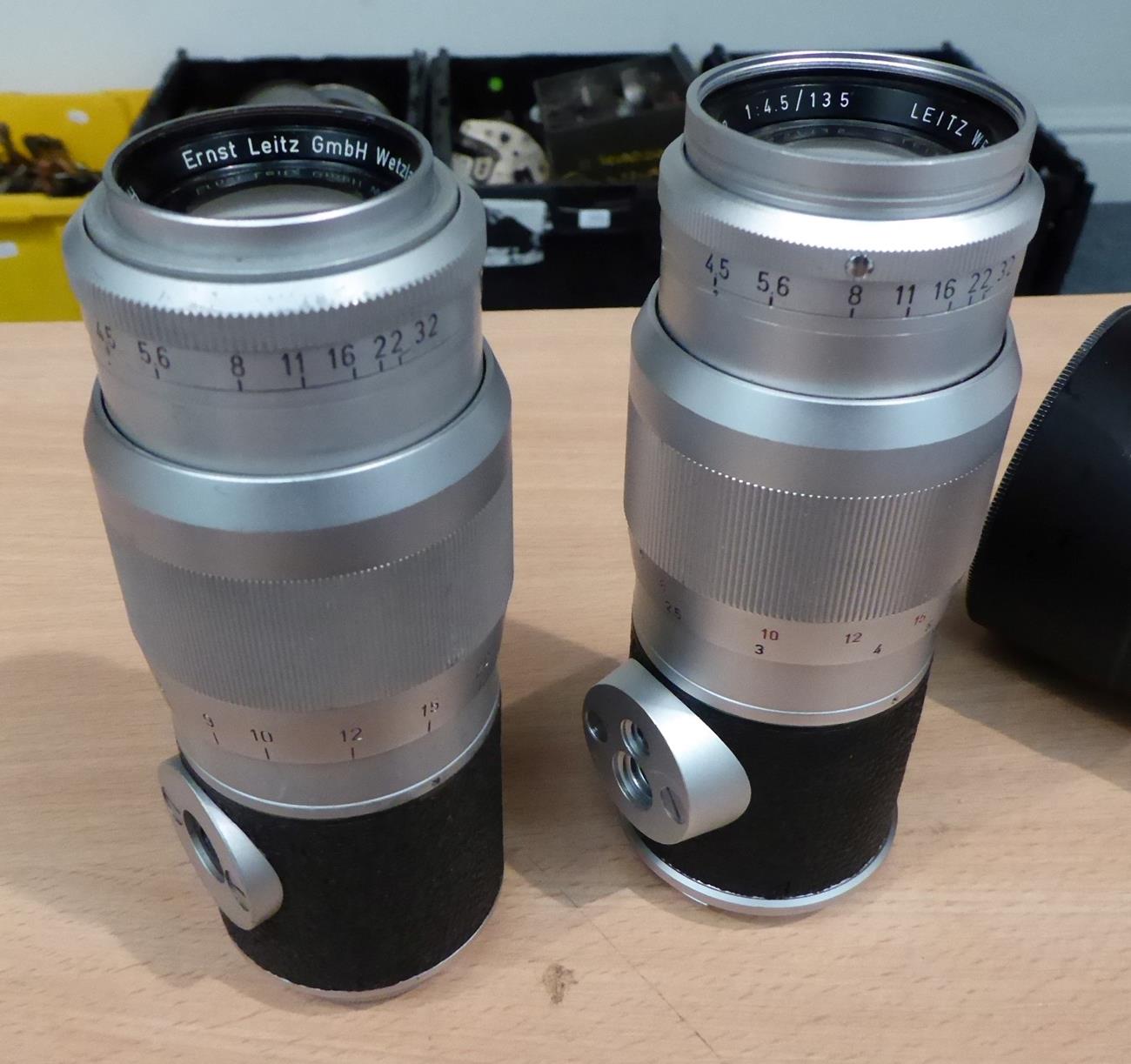 Various Lenses Leitz Wetzlar Telyt f4 200mm, Leitz Hektor f4.5 135mm, Leitz Elmar f4 90mm, Leitz - Image 9 of 11