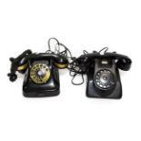 Bakelite Telephones (i) PTT all black marker '4 60' (ii) Kobenhavns F51 F3 213.206 with brass