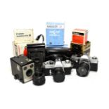Various Cameras Praktica Nova; Canon EX Auto with EX f1.8 50mm lens; Praktica Super TL2; Minolta