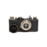 Leica I Camera no.64382 with Elmar f3.5 50mm lens, in leather case Cosmetically worn, lens appears
