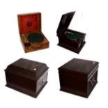 Four Table Grand Gramophones For Restoration: including an incomplete HMV model 115, in mahogany;