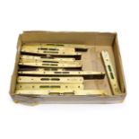 E Preston & Sons A Collection Of Twelve Brass Topped Spirit Levels longest 12'', 30cm