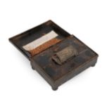 A Victorian Toleware Spice Box, of domed rectangular form, containing two lidded compartments