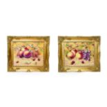 A Pair of Royal Worcester Style Porcelain Plaques, by Bryan Cox, late 20th century, painted with a