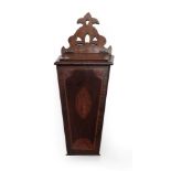 A George III Mahogany Candle Box, late 18th century, of tapering form with hinged lid above an