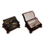 A Victorian Papier Mâché Stationary Box, Stamped 'J. Bettridge Late Jennens & Bettridge,