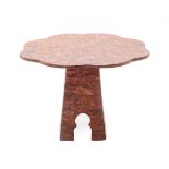 A 20th Century Burr Yewwood Veneered Centre Table, the crossbanded and parquetry decorated top on