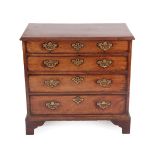 A George III Mahogany Straight Fronted Chest of Drawers, late 18th century, the moulded top above