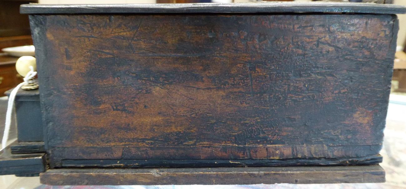 A Flemish Bone Inlaid Ebonised Table Cabinet, late 17th century, of rectangular form with hinged - Image 8 of 11