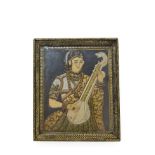 Indian School (19th century) Half-length portrait of a youth playing a sitar Watercolour and